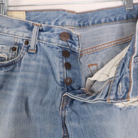 Abercrombie & Fitch Men's Button Fly Distressed Classic Straight Jeans Sz 30x32 - Picture 4 of 15